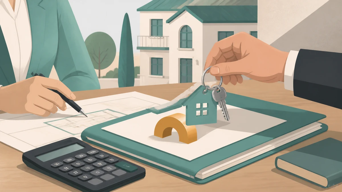 Conseiller expliquant la composition du TAEG immobilier à un couple d’emprunteurs